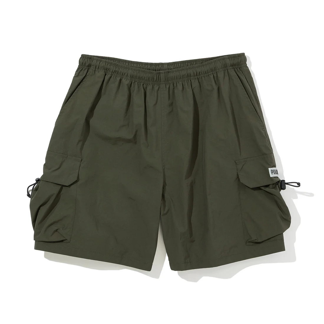 POLER SHIRRING NYLON WIDE CARGO SHORTS