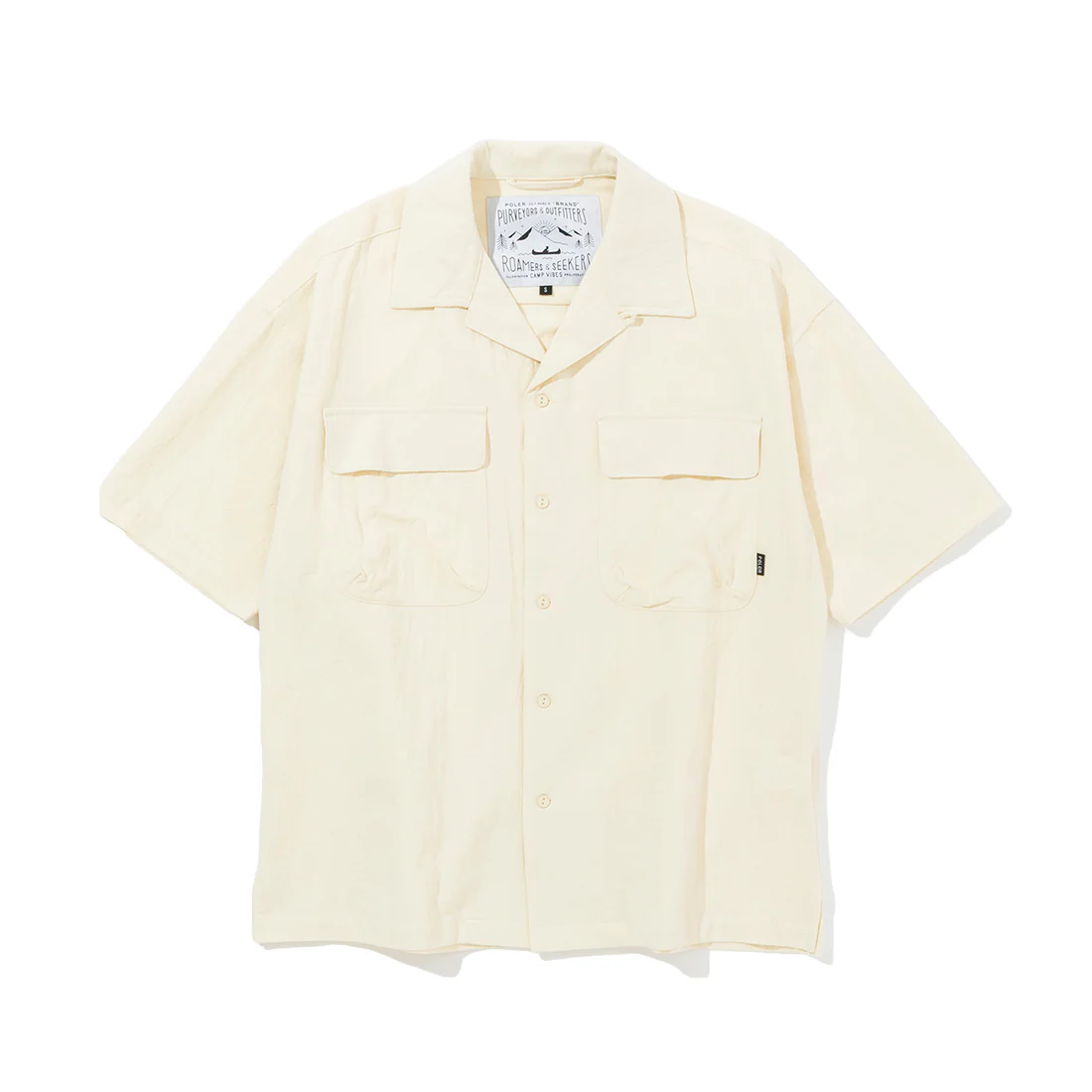 POLER HEMP RELAX OPEN COLLAR SHIRT