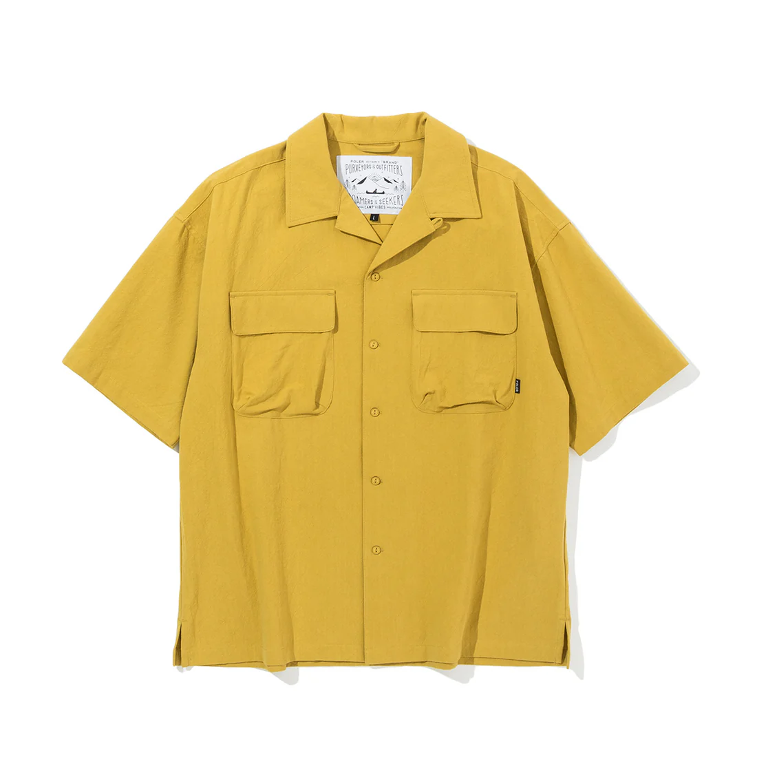 POLER HEMP RELAX OPEN COLLAR SHIRT
