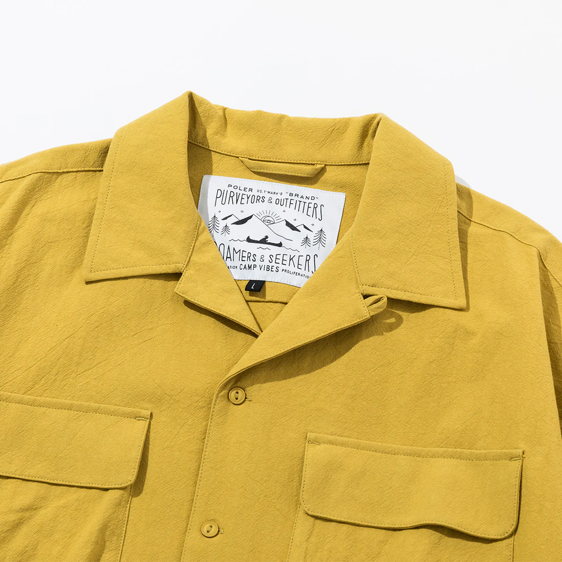 POLER HEMP RELAX OPEN COLLAR SHIRT