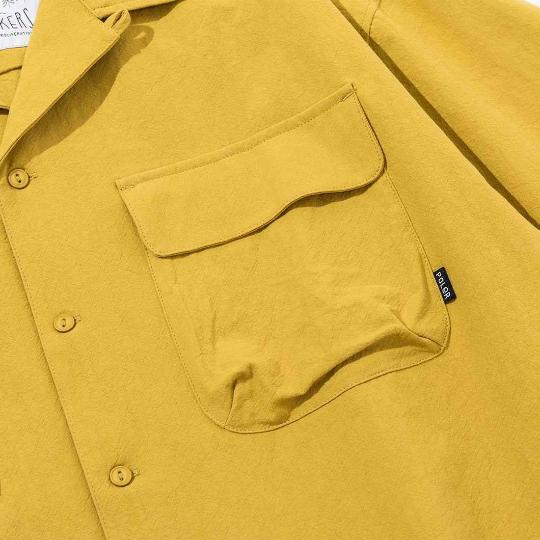 POLER HEMP RELAX OPEN COLLAR SHIRT