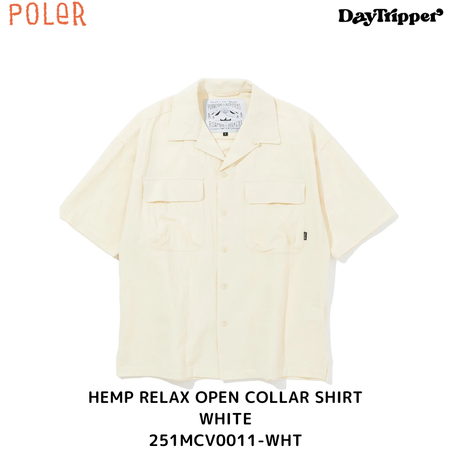 POLER HEMP RELAX OPEN COLLAR SHIRT