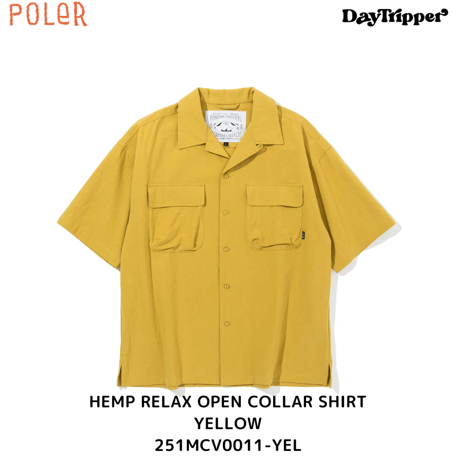 POLER HEMP RELAX OPEN COLLAR SHIRT