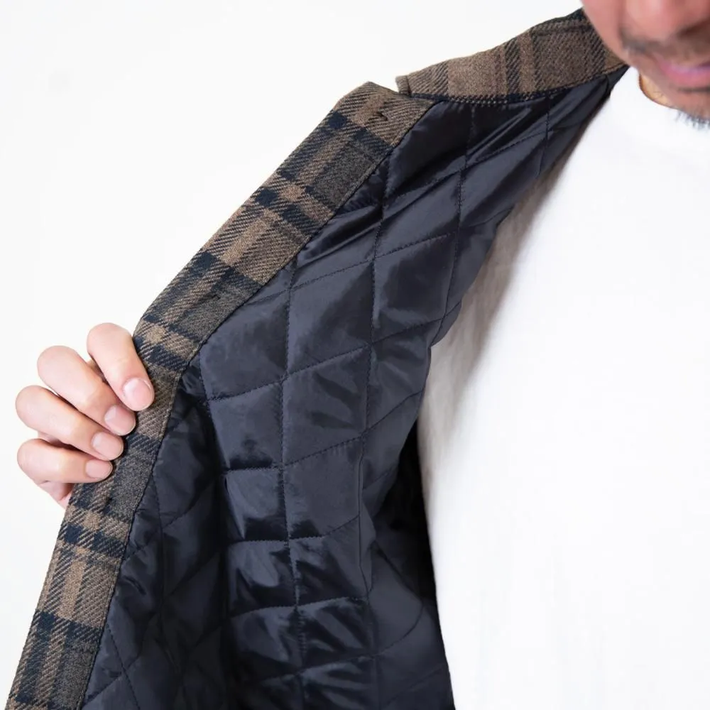 TURN ME ON Checkered flannel x quilted jacket