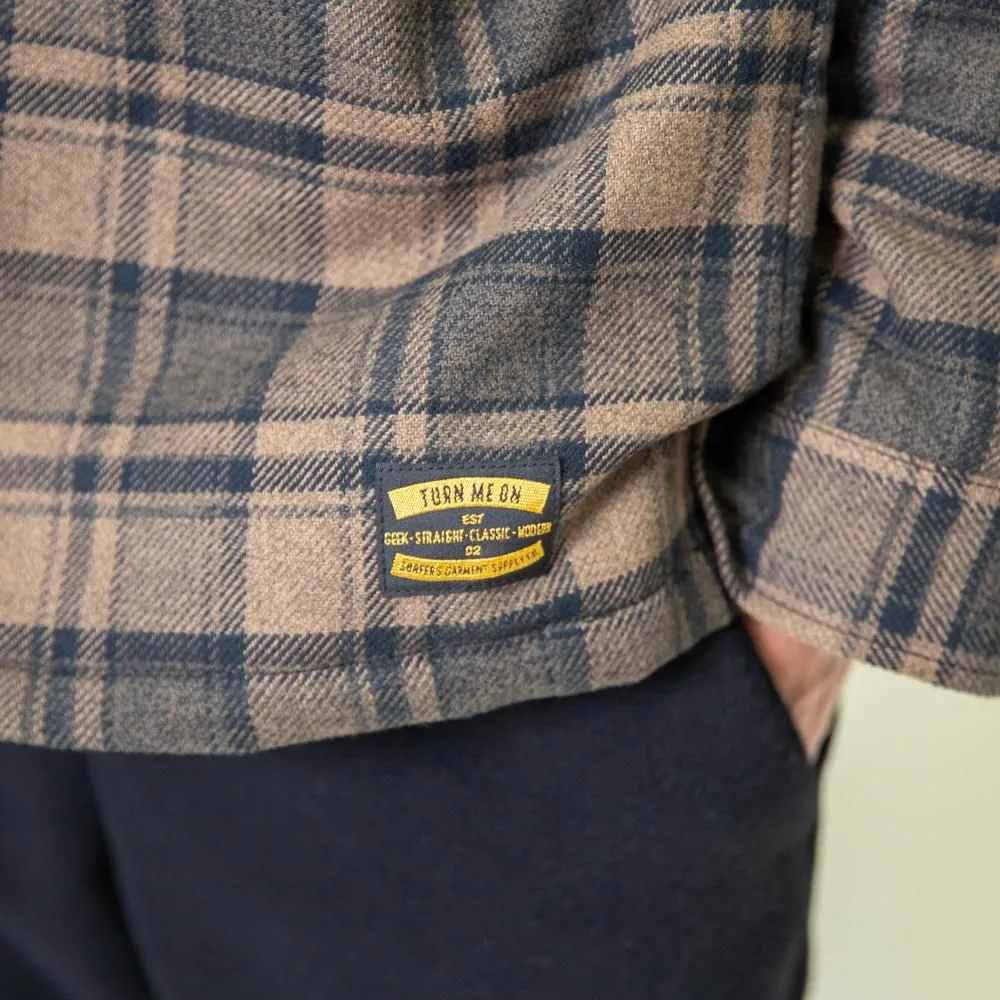 TURN ME ON Checkered flannel x quilted jacket