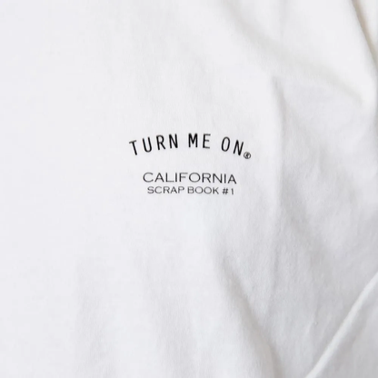 TURN ME ON CA SCRAP BOOK#1 TEE WHITE