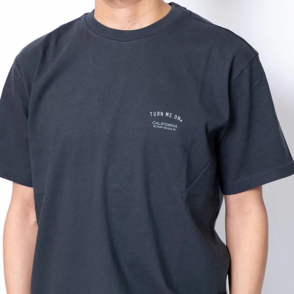 TURN ME ON CA SCRAP BOOK#1 TEE BLACK