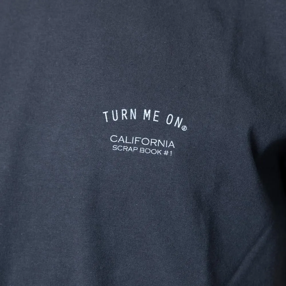 TURN ME ON CA SCRAP BOOK#1 TEE BLACK