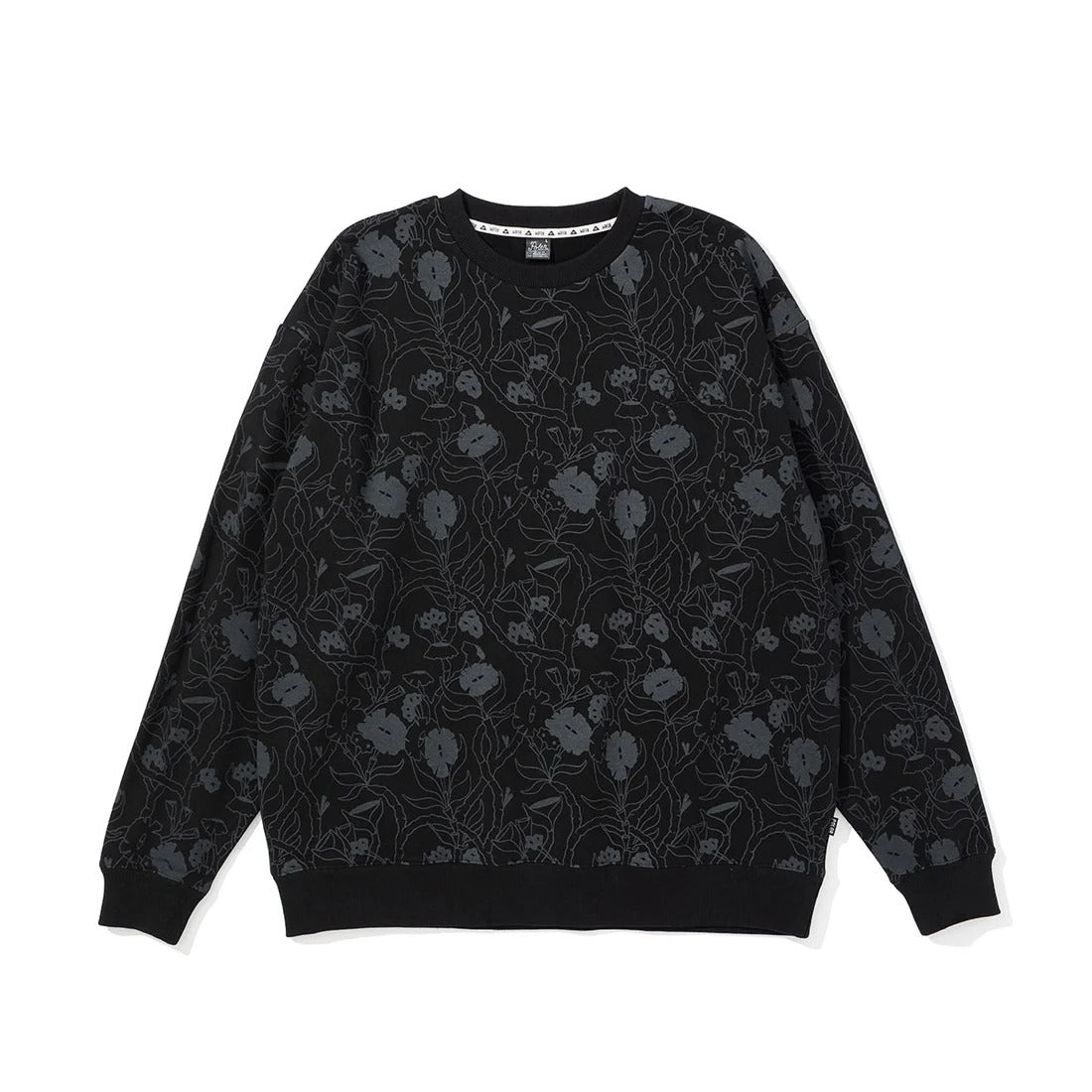 POLER ORCHID FLORAL CREW BLACK