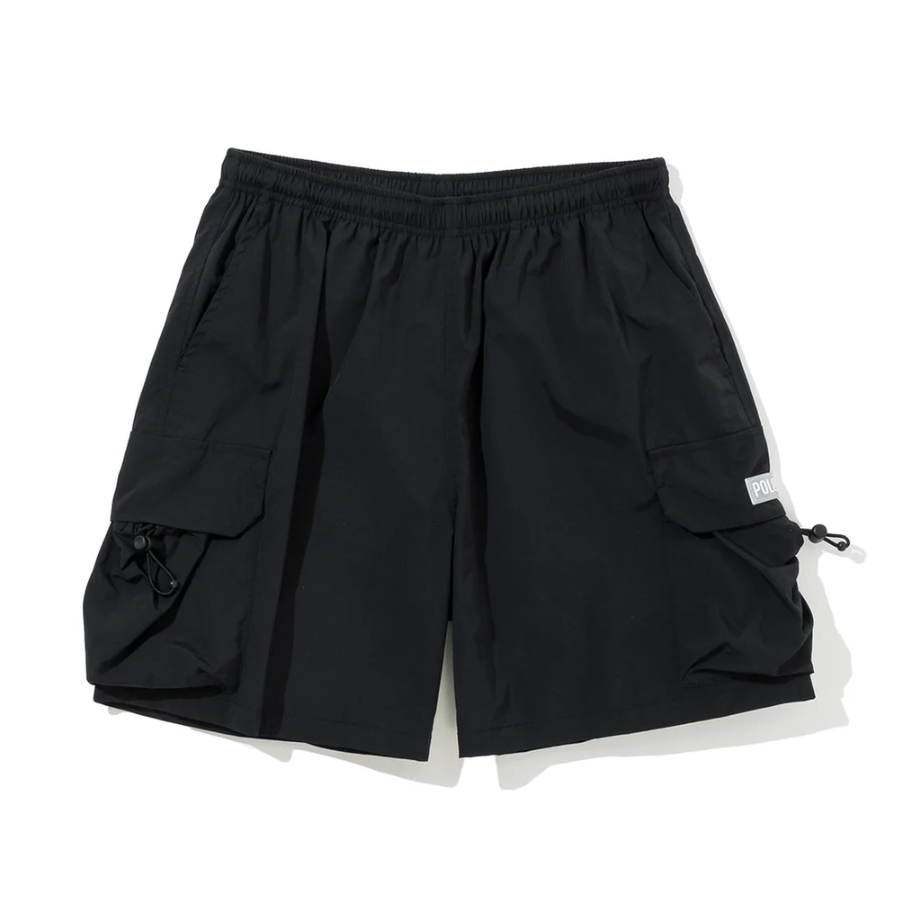 POLER SHIRRING NYLON WIDE CARGO SHORTS