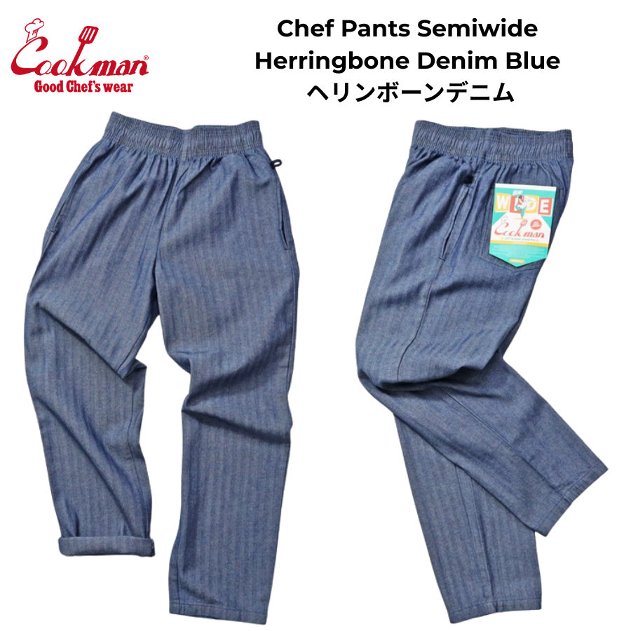 Cookman Chef Pants Semiwide Herringbone