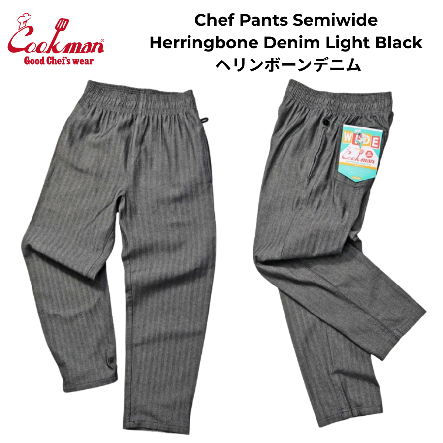 Cookman Chef Pants Semiwide Herringbone