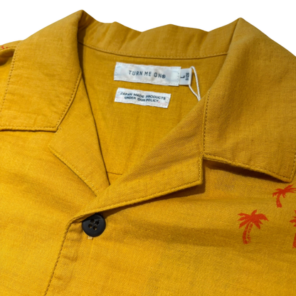 TURN ME ON Palm Tree Double Gauze S/S Shirt YELLOW
