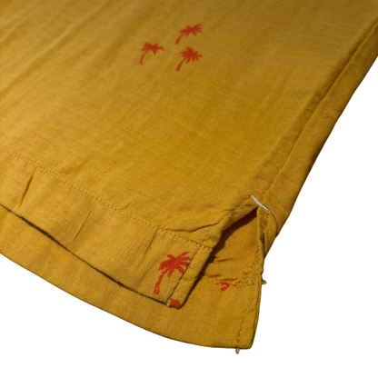 TURN ME ON Palm Tree Double Gauze S/S Shirt YELLOW