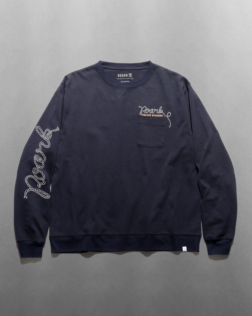 ROARK "ROAMING" 14oz H/W L/S TEE Dark Navy