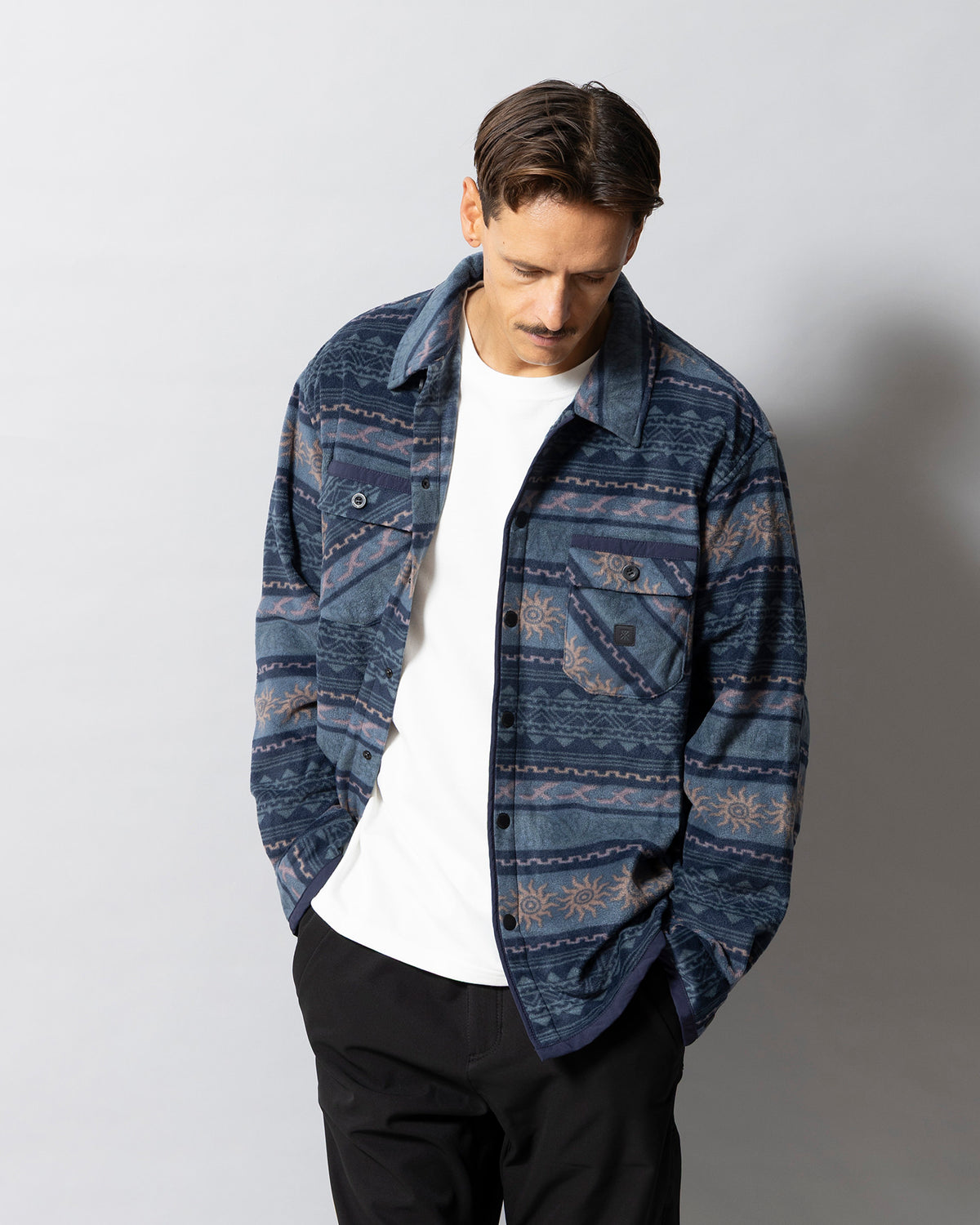 ROARK FLEECE EMBER OVER SHIRT NAVY