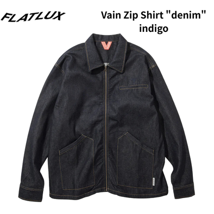 FLATLUX  Vain Zip Shirt "denim" indigo