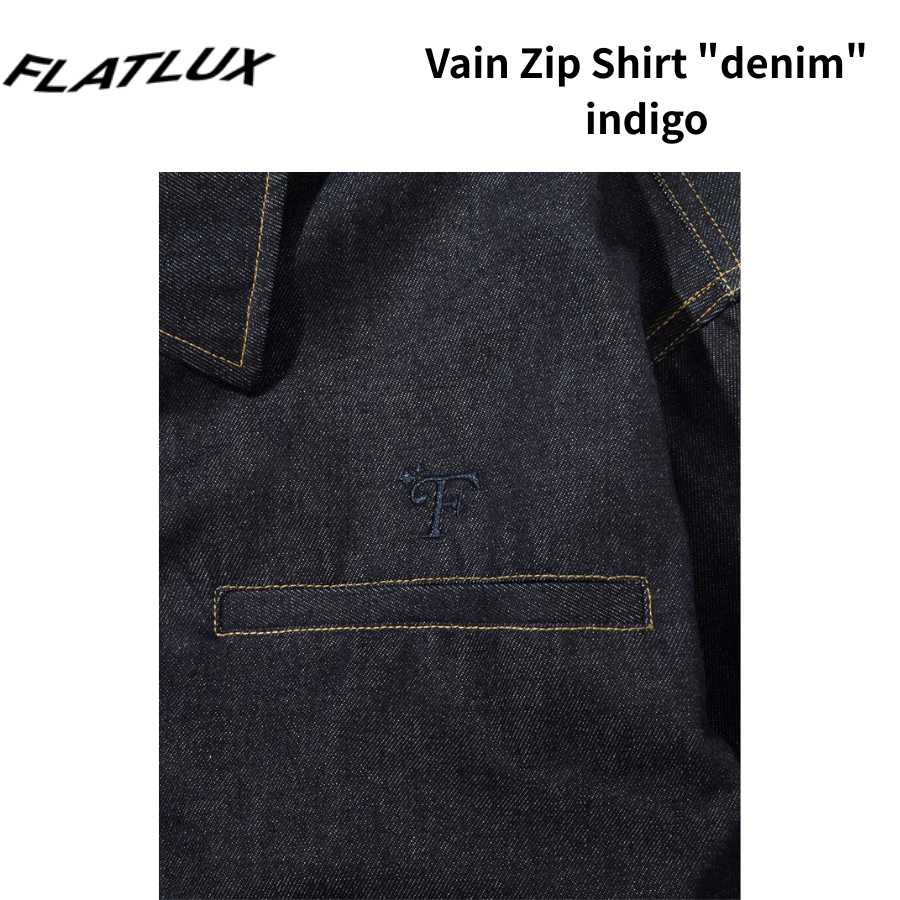 FLATLUX  Vain Zip Shirt "denim" indigo