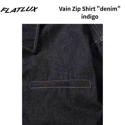 FLATLUX  Vain Zip Shirt "denim" indigo