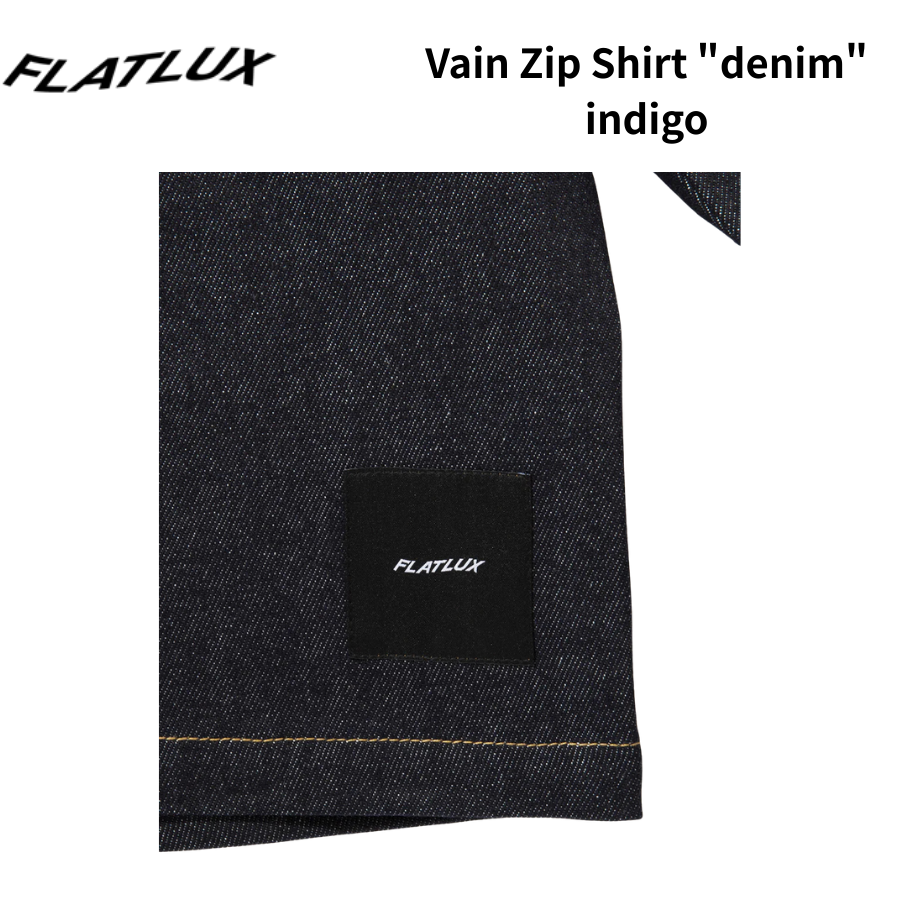 FLATLUX  Vain Zip Shirt "denim" indigo
