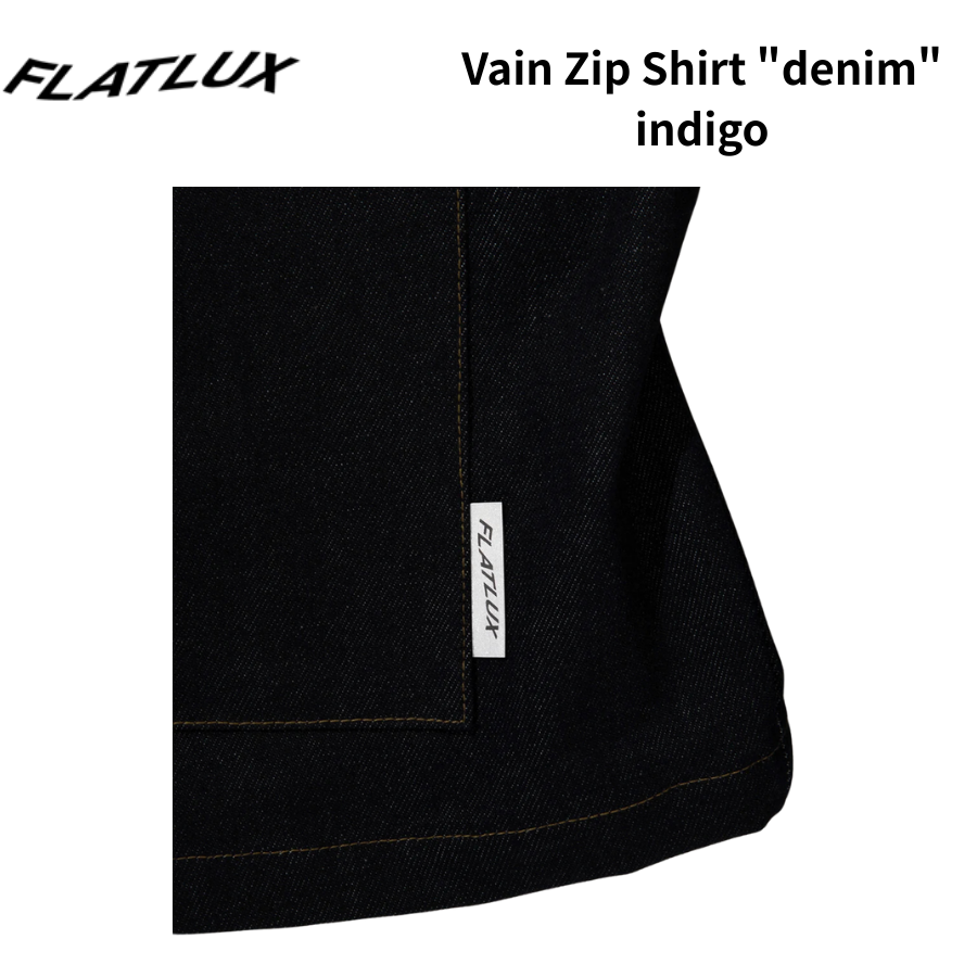 FLATLUX  Vain Zip Shirt "denim" indigo