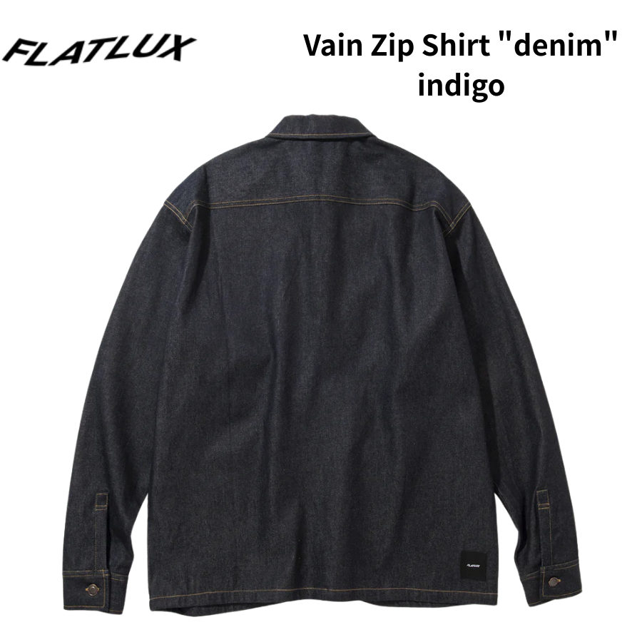 FLATLUX  Vain Zip Shirt "denim" indigo