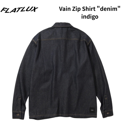 FLATLUX  Vain Zip Shirt "denim" indigo