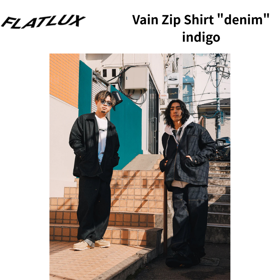 FLATLUX  Vain Zip Shirt "denim" indigo