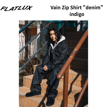 FLATLUX  Vain Zip Shirt "denim" indigo