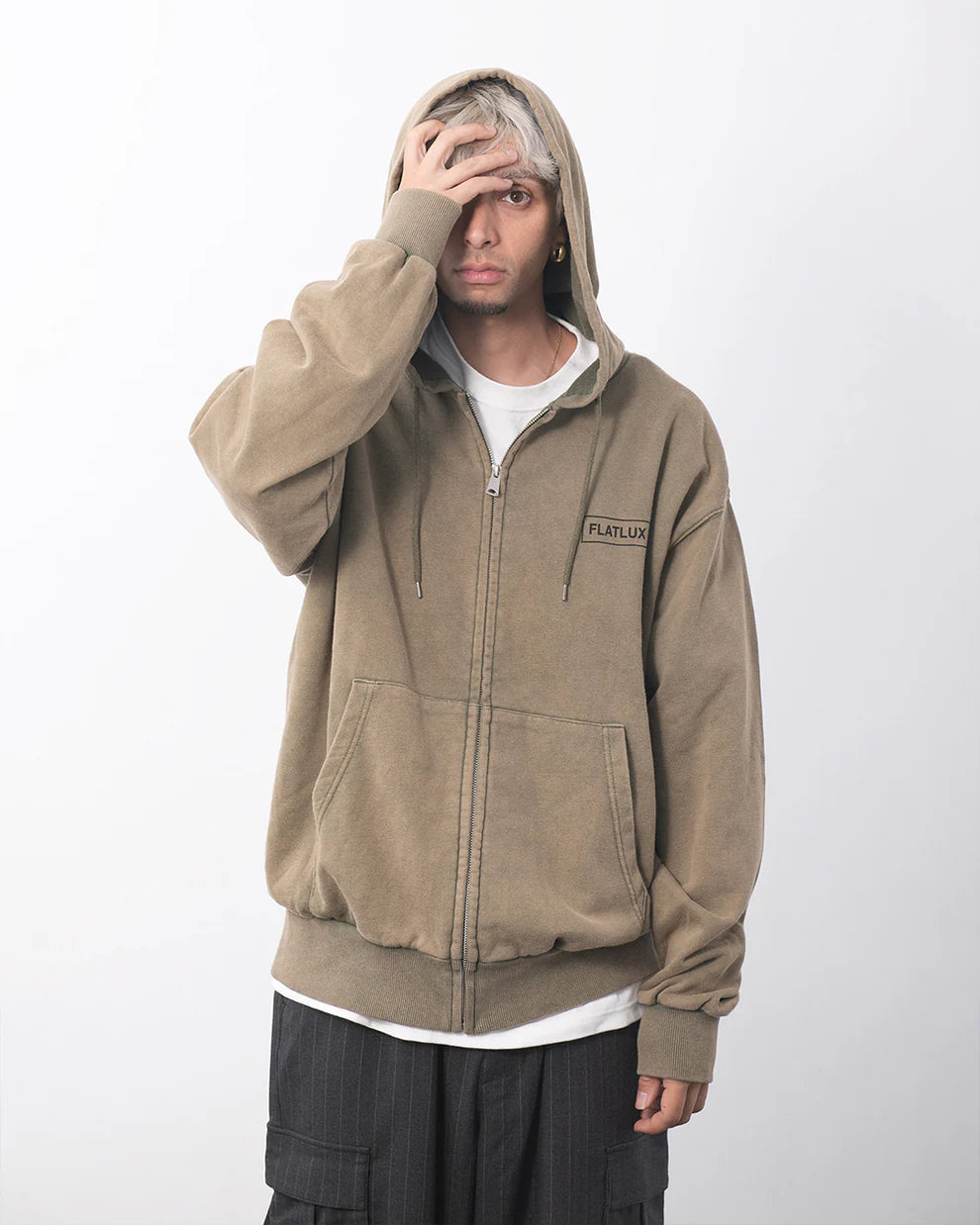 FLATLUX Distress Zip Hoodie